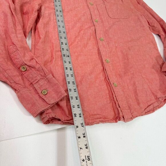 Paradise Collection Shirt Mens Medium REd Linen Blend Button Up Beach - Picture 4 of 8